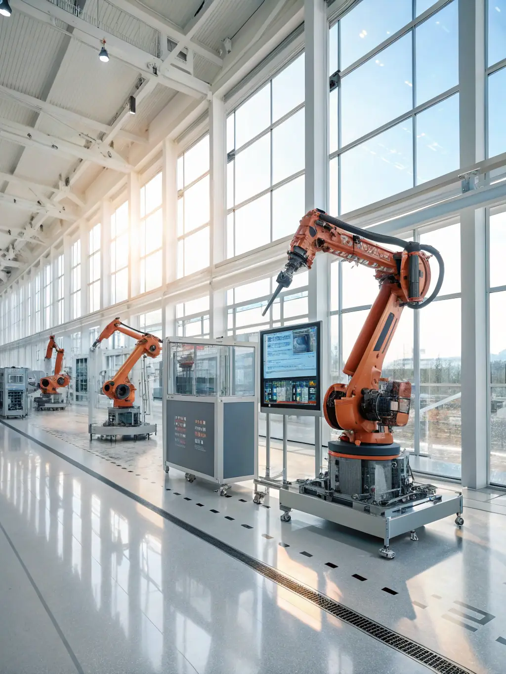 An image of a modern factory with automated machinery, symbolizing industrial production and manufacturing output. The image is used to represent the state of the manufacturing sector.